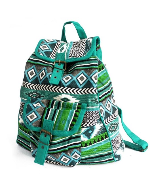 Mochila artesanal de tejido jacquard