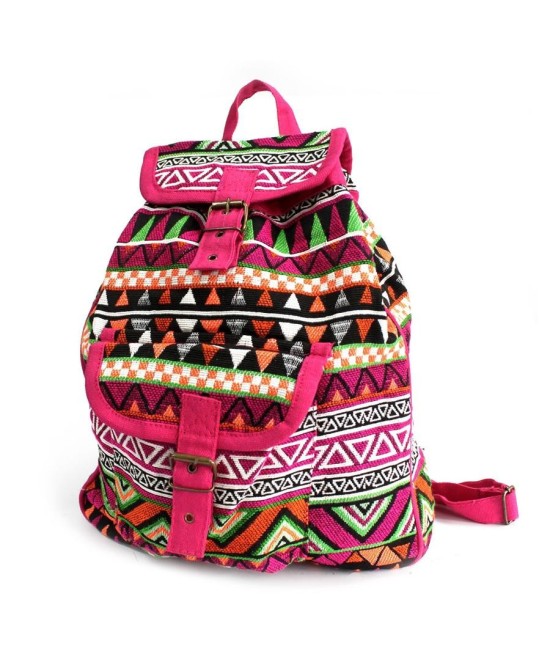 Mochila artesanal de tejido jacquard