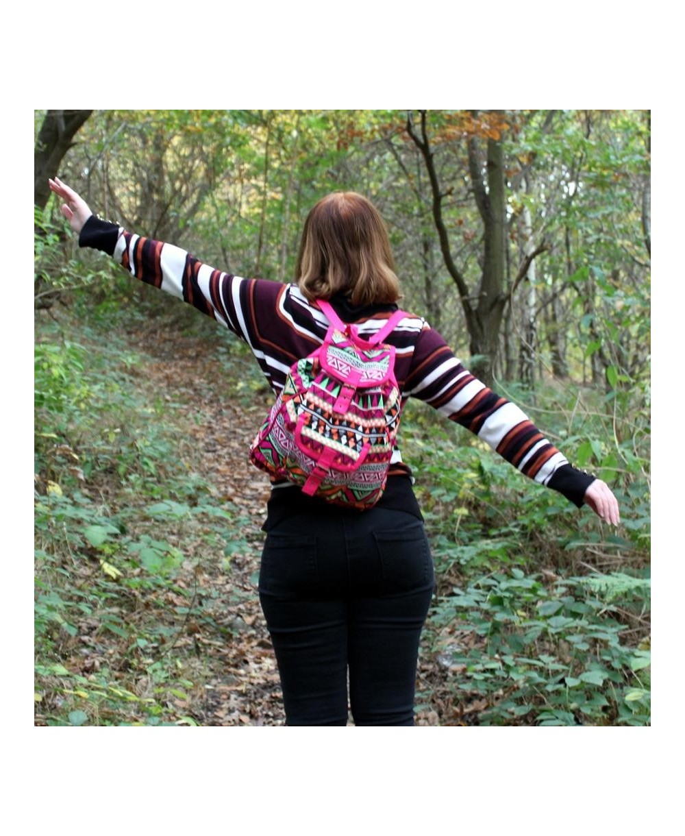 Mochila artesanal de tejido jacquard