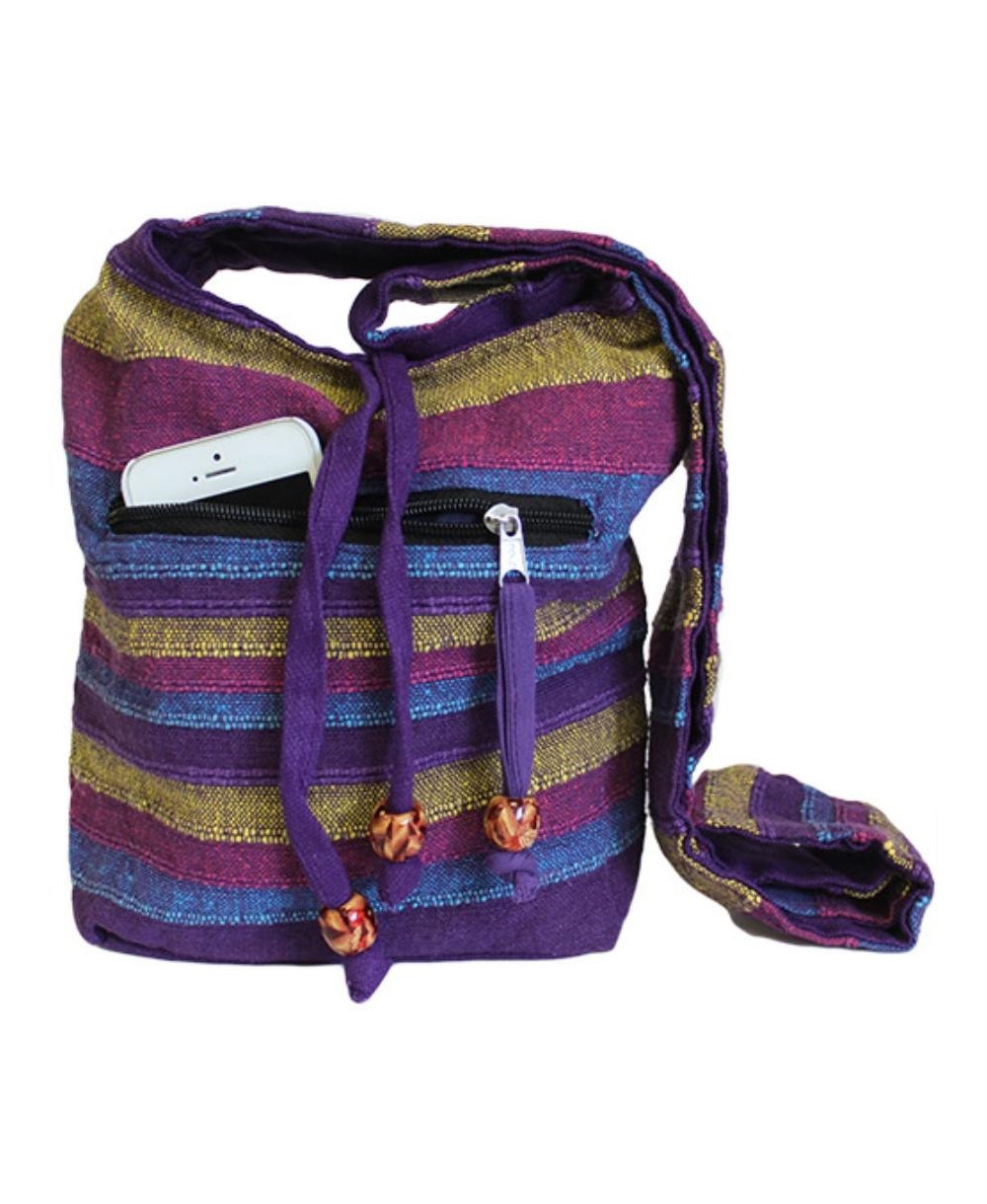 Bolso bandolera artesanal de inspiración étnica