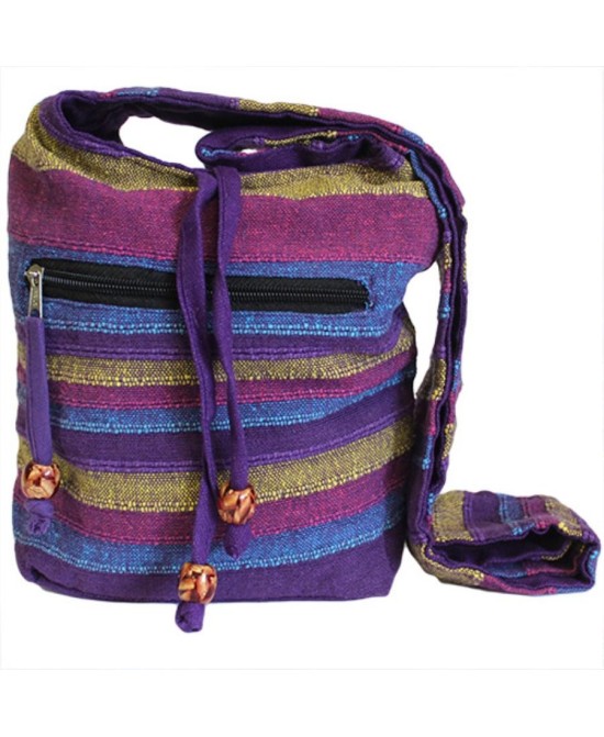 Bolso bandolera artesanal de inspiración étnica