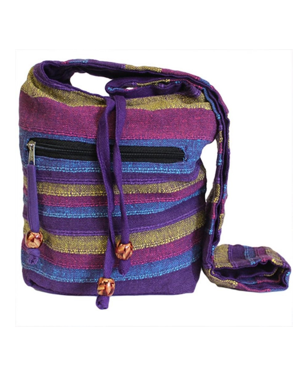 Bolso bandolera artesanal de inspiración étnica