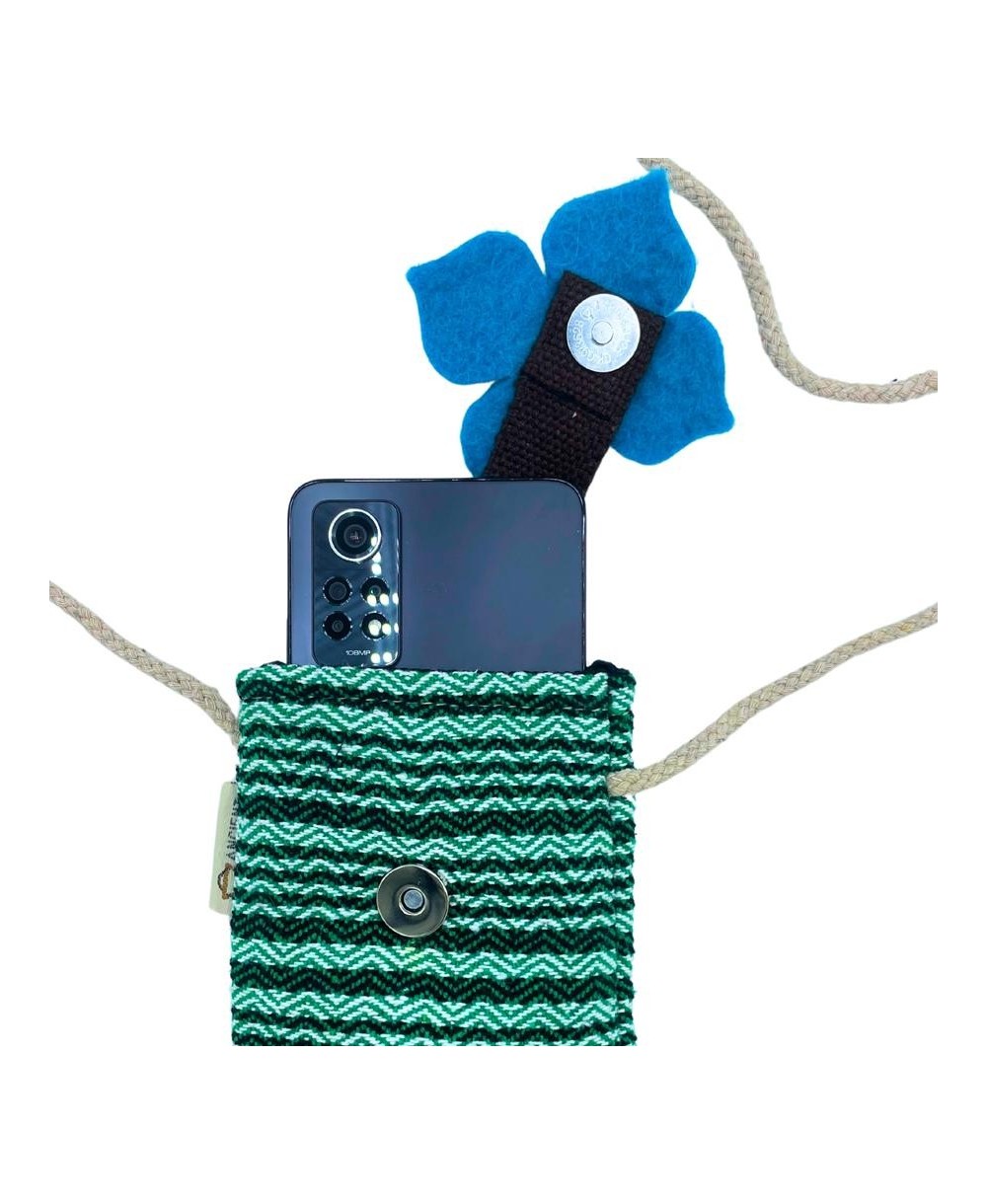 Bolso para teléfono móvil con detalles de fieltro