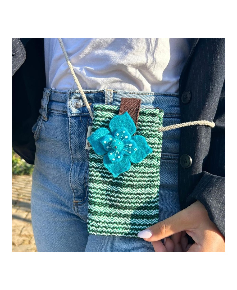Bolso para teléfono móvil con detalles de fieltro