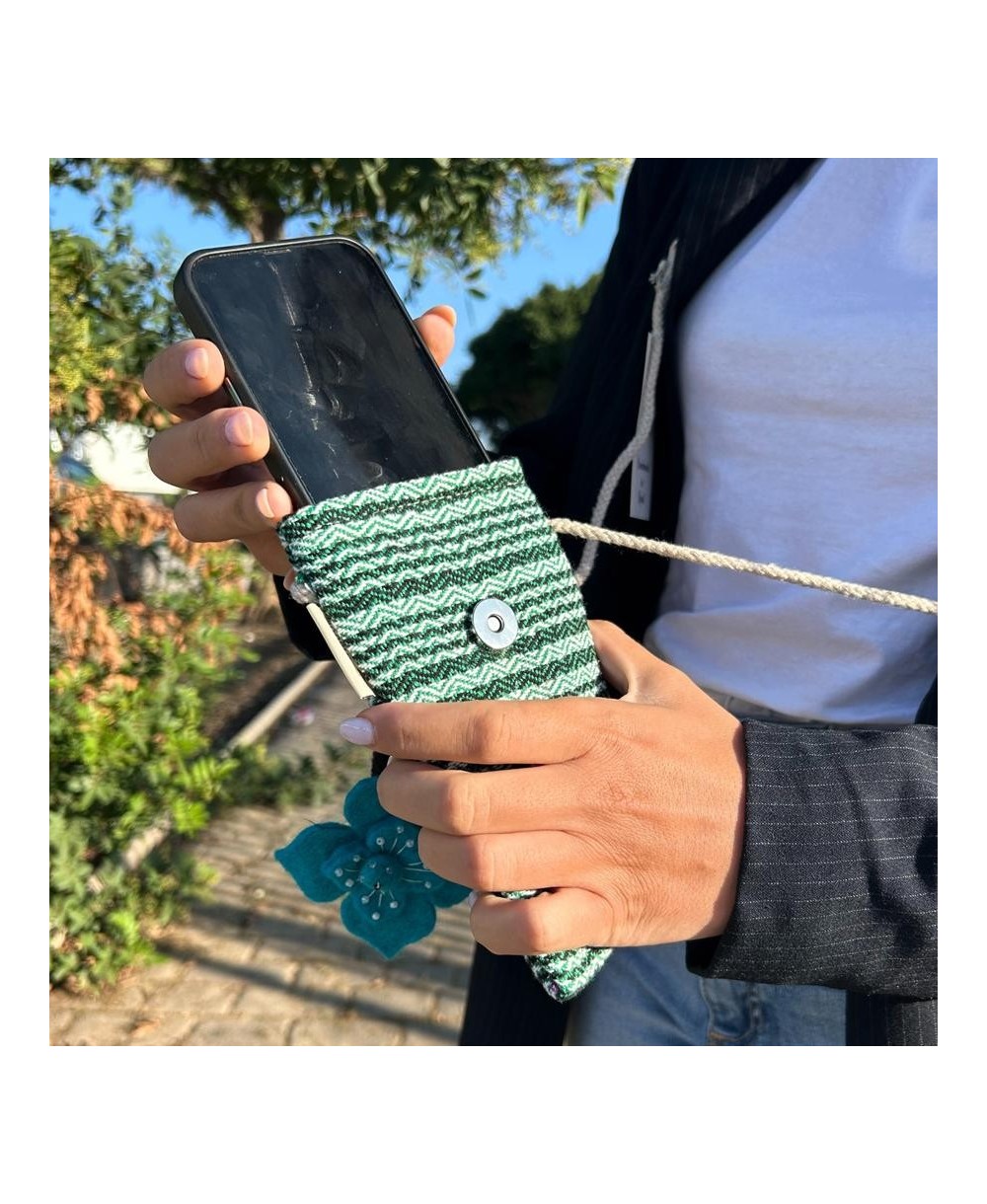 Bolso para teléfono móvil con detalles de fieltro