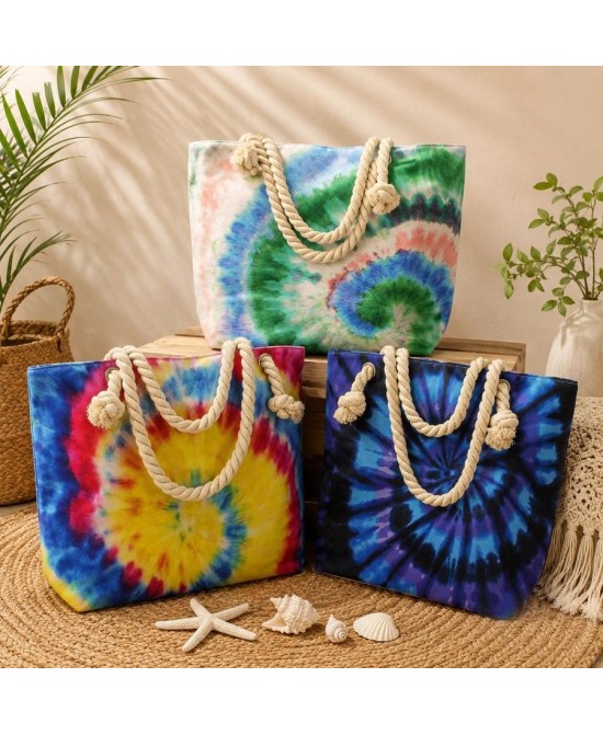 Bolsas tie dye ecológica de gran capacidad para verano y ocio.