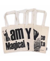 Colección de bolsas tote de algodón disponibles en nueve diseños diferentes.