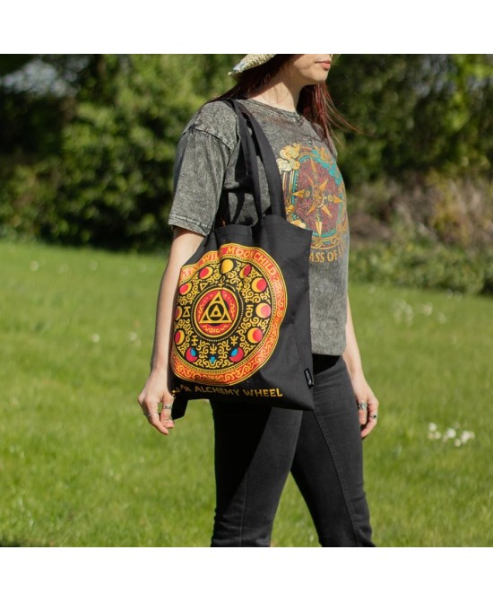 Bolsa tote con ilustraciones astrológicas y esotéricas