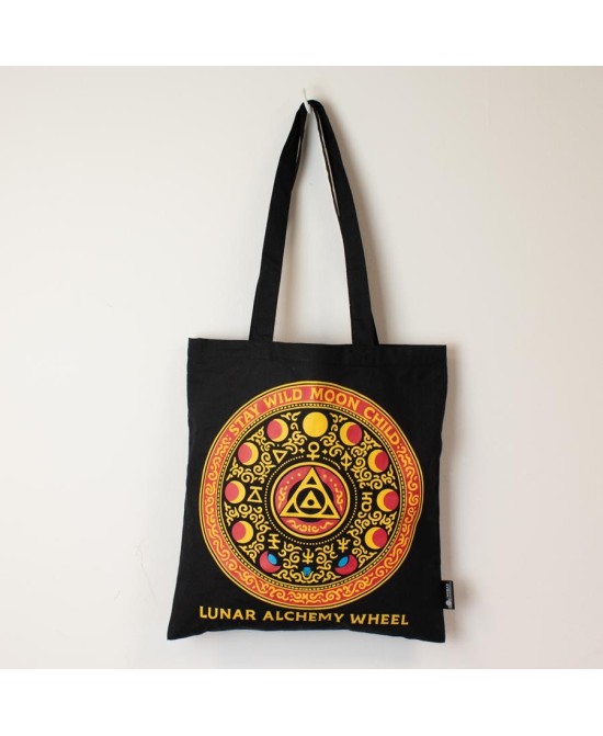 Bolsa tote con ilustraciones astrológicas y esotéricas