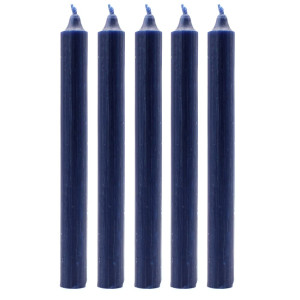 Velas rústicas de candelabro color azul marino en conjunto de 10 unidades.