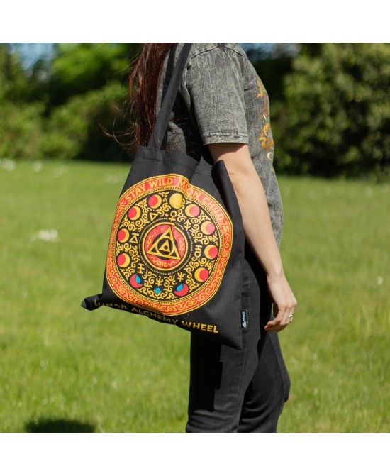 Bolsa tote con ilustraciones astrológicas y esotéricas