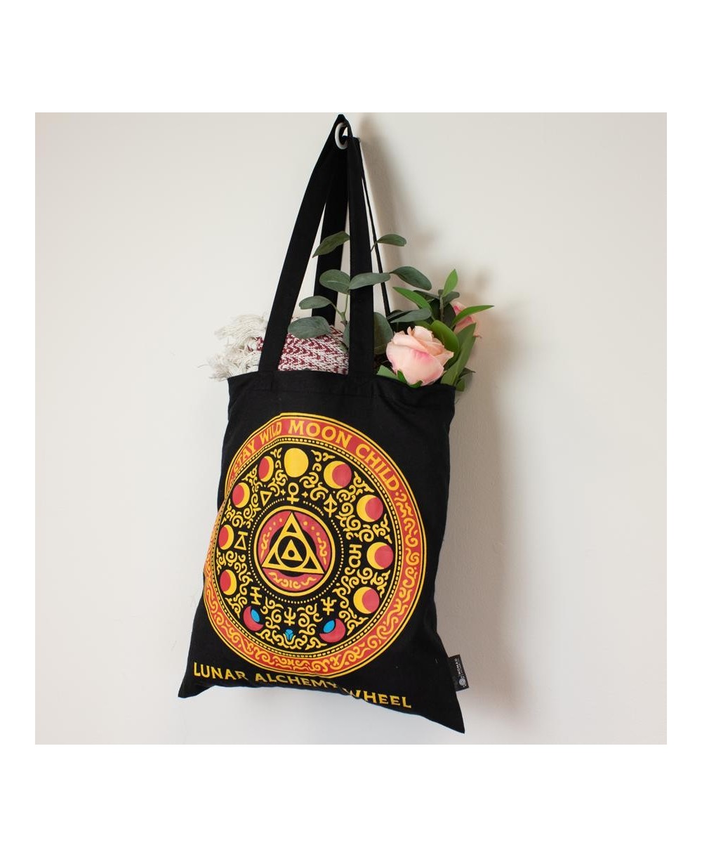 Bolsa tote con ilustraciones astrológicas y esotéricas