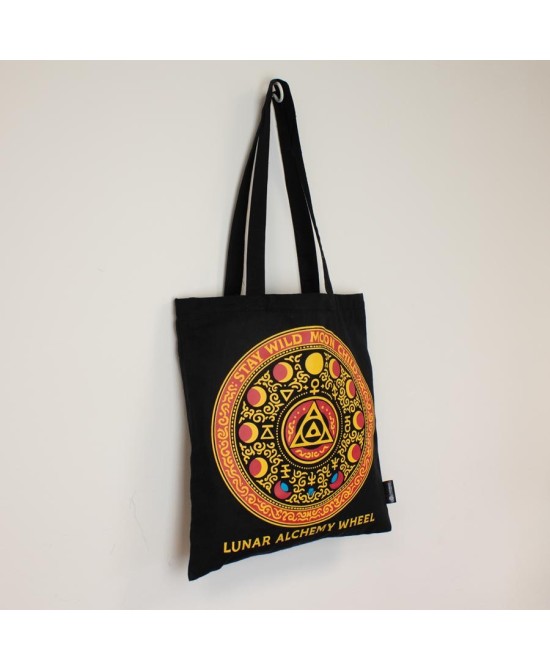 Bolsa tote con ilustraciones astrológicas y esotéricas