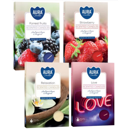 Velas de té perfumadas para recrear ambientes acogedores y sensoriales.