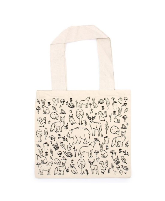 Tote bag de algodón con ilustraciones temáticas