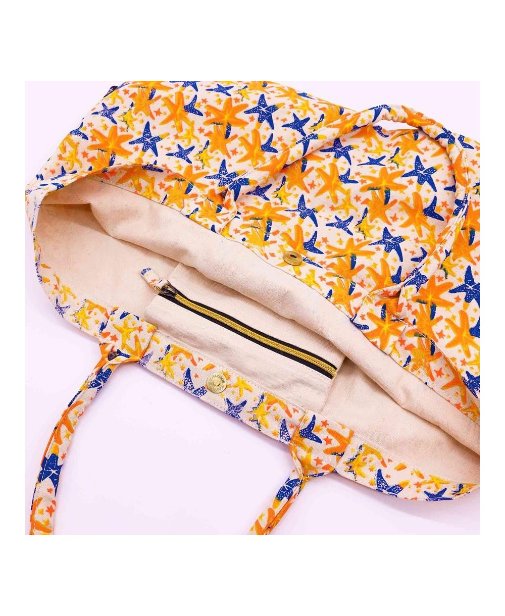 Bolsillo interior del Bolso estampado estrella grande multiuso.