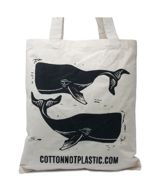 Bolsa reutilizable de algodón inspirada en la vida marina