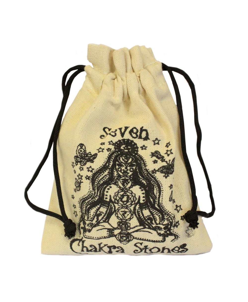 Bolsa de algodón incluida para guardar piedras naturales de los siete chakras.