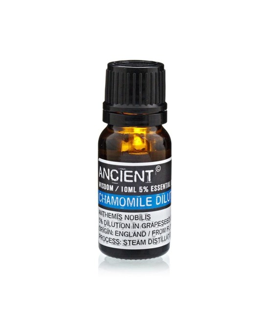 Aceite esencial de manzanilla romana diluido al 5% en aceite de semilla de uva.