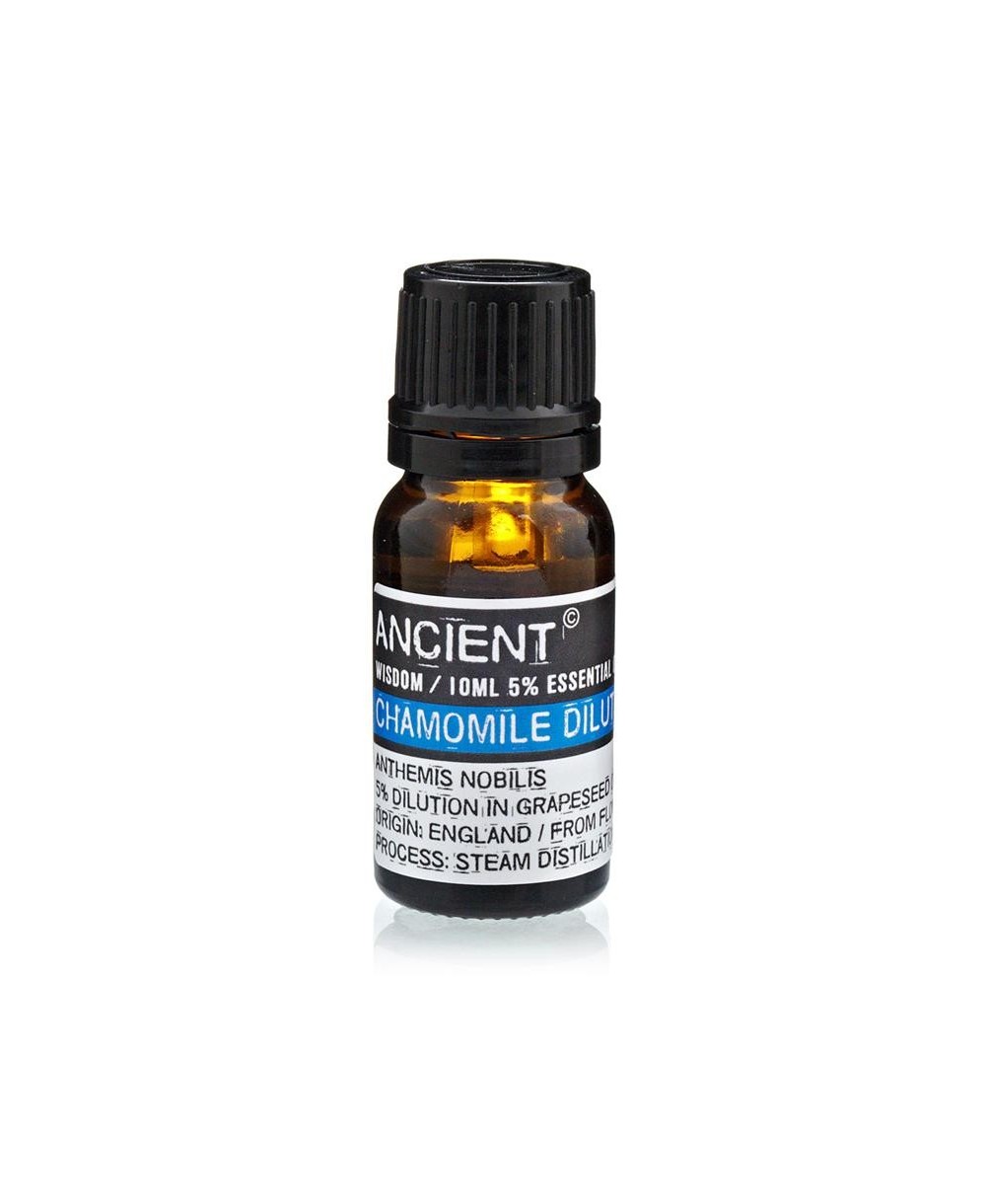 Aceite esencial de manzanilla romana diluido al 5% en aceite de semilla de uva.