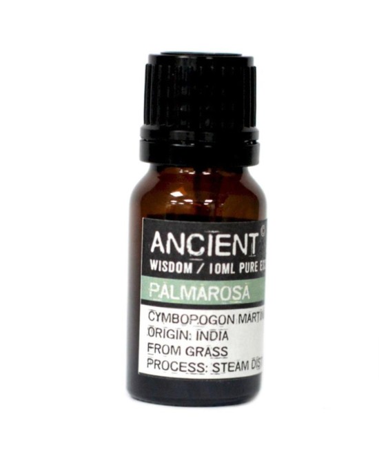Aceite esencial de Palmarosa puro de 10 ml para aromaterapia y cosmética natural.