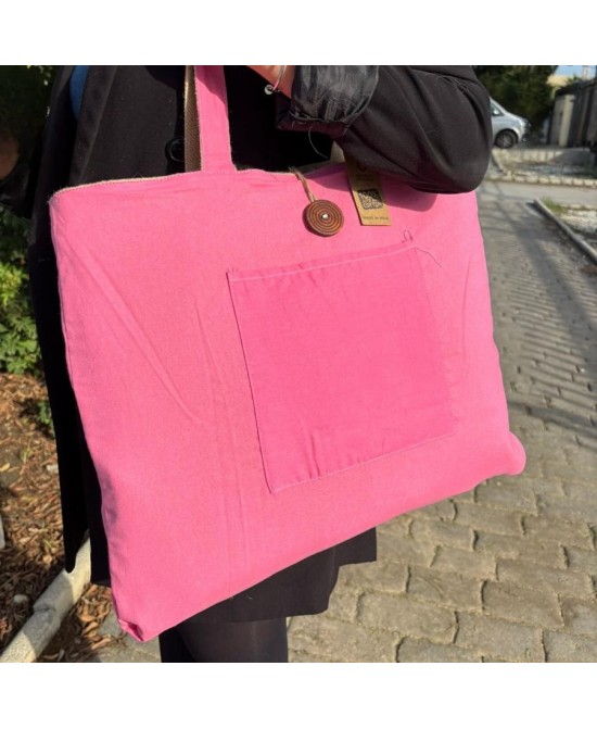 Bolsa Reversible Grande de Yute y Algodón Ecológica