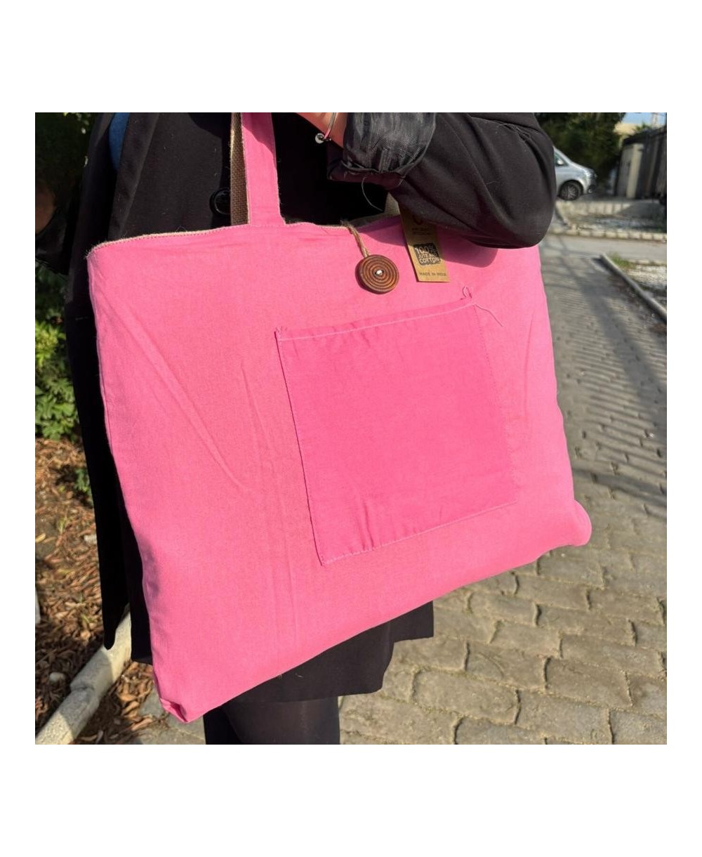 Bolsa Reversible Grande de Yute y Algodón Ecológica