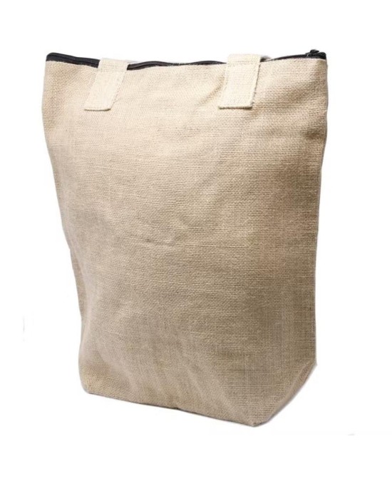 Bolso ecológico de yute natural con asas reforzadas para compras y uso diario sostenible.
