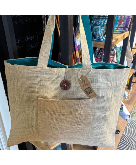 Bolsa Reversible Grande de Yute y Algodón Ecológica