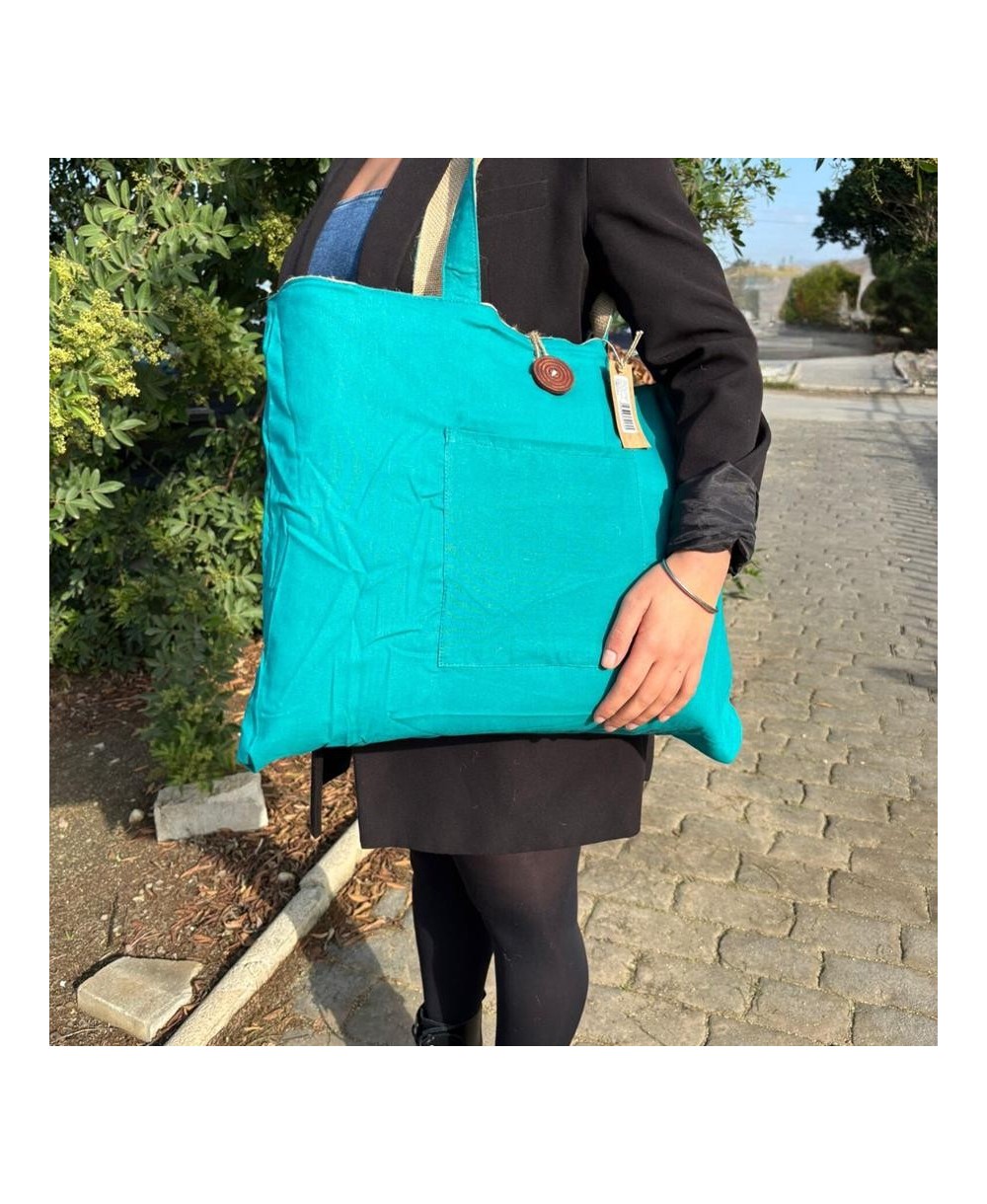 Bolsa Reversible Grande de Yute y Algodón Ecológica