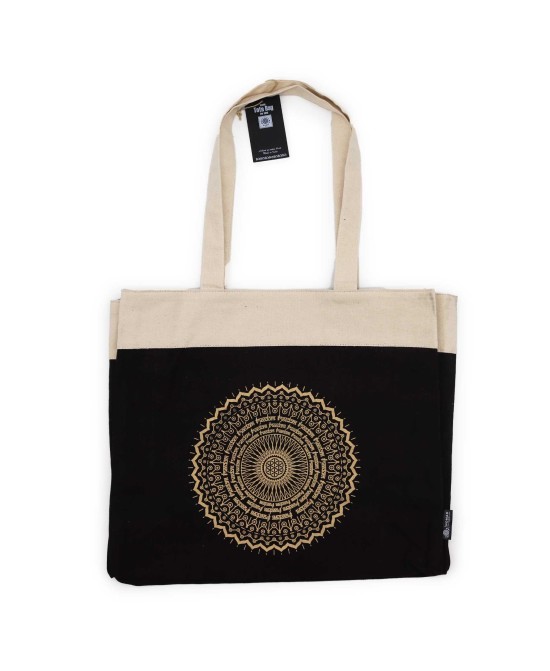 Bolso Tote Extragrande de Algodón Lavado con Estampado Espiritual