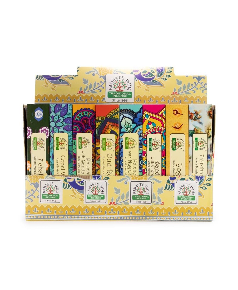 Caja de incienso Masala decorada con diseño mandala para aromatizar espacios y acompañar la meditación.
