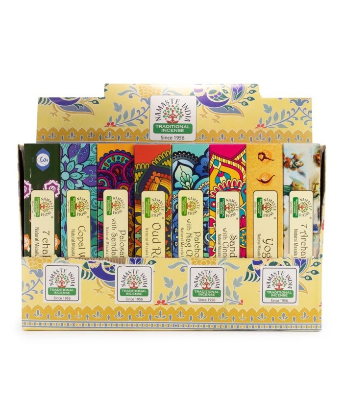 Caja de incienso Masala decorada con diseño mandala para aromatizar espacios y acompañar la meditación.