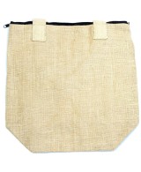 Textura de tejido de yute natural en bolso ecológico reutilizable de estilo rústico.