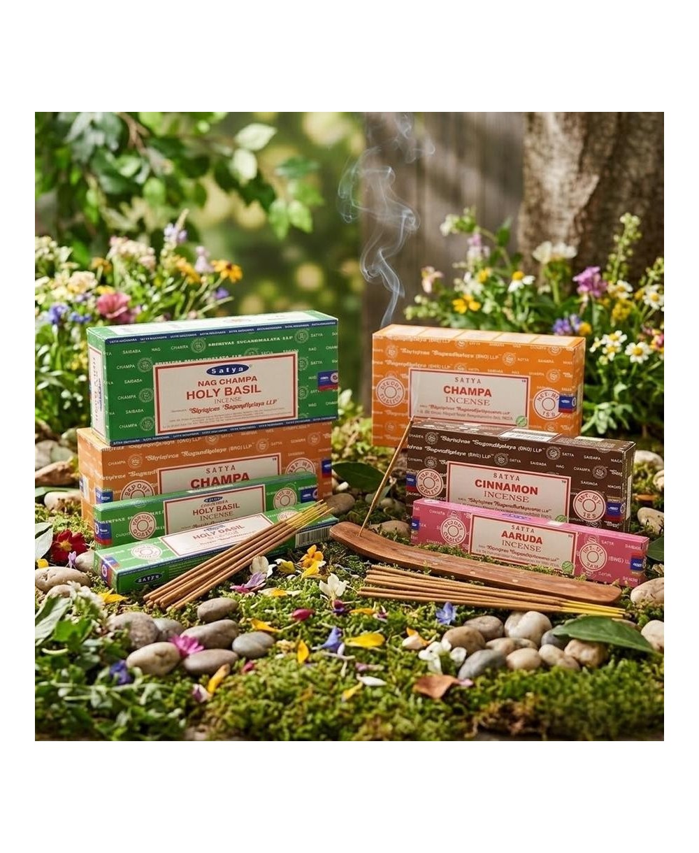 Cajas de incienso Satya con varillas aromáticas para perfumar espacios y acompañar la meditación.