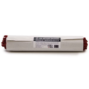 Atado grande de salvia sangre de dragón de color rojo con descripción.