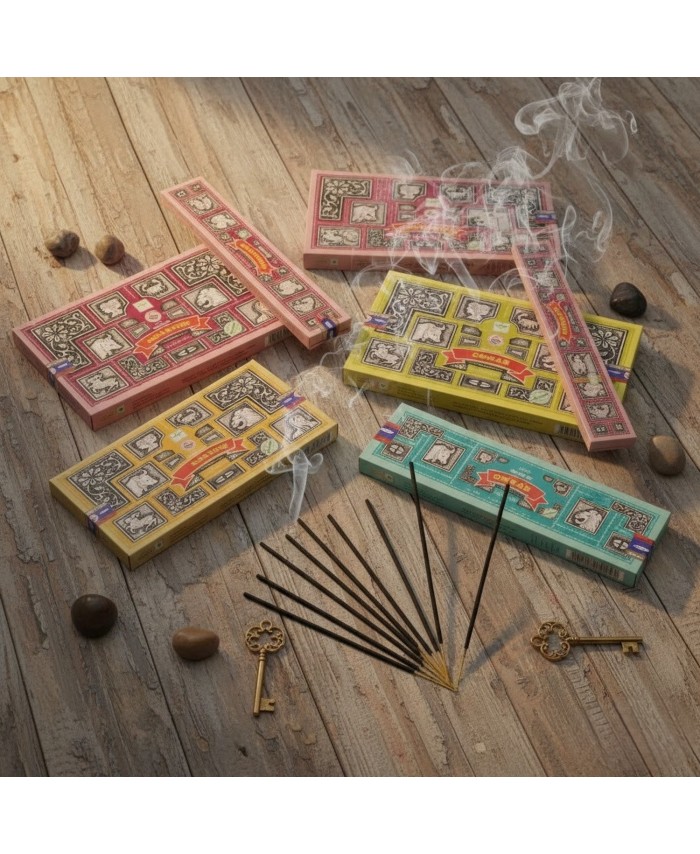 Caja de incienso Super Hit con varillas aromáticas para meditación, yoga y bienestar diario.