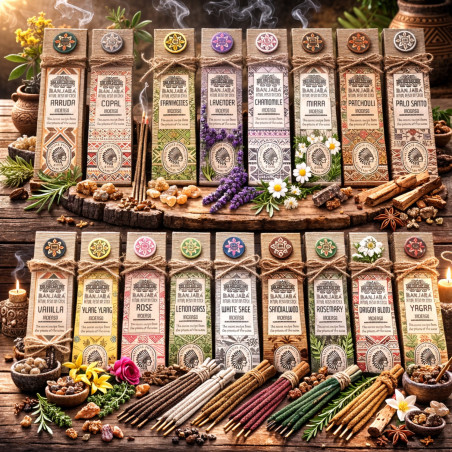 Incienso de Resina Banjara para rituales disponible en 16 aromas.