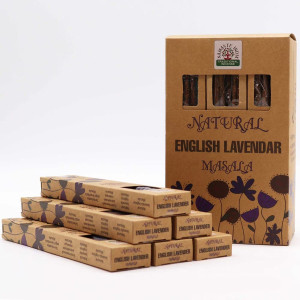 Incienso natural Masala de Lavanda Inglesa varias unidades de cajas de incienso.