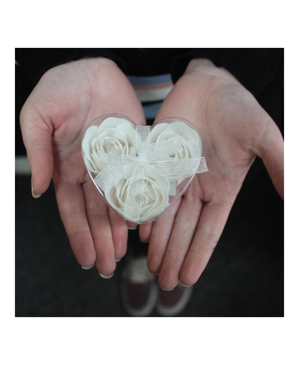 Set de 3 Rosas de Jabón en Caja Corazón para Regalo