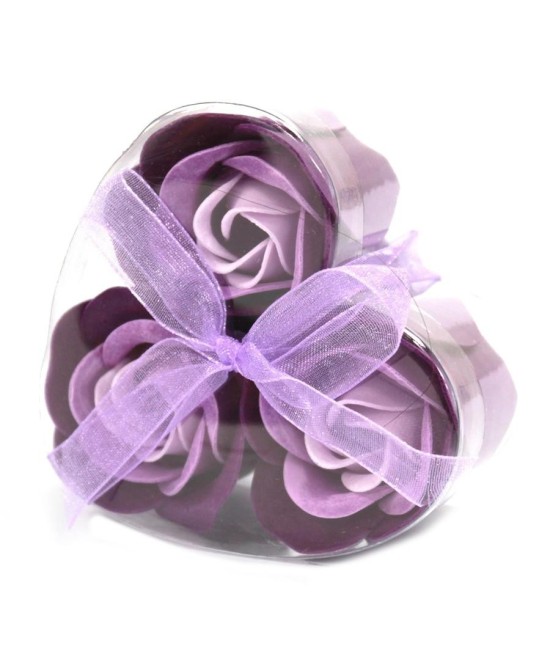 Set de 3 Rosas de Jabón en Caja Corazón para Regalo