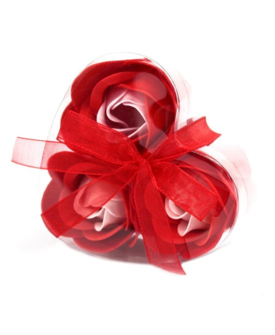 Set de 3 Rosas de Jabón en Caja Corazón para Regalo