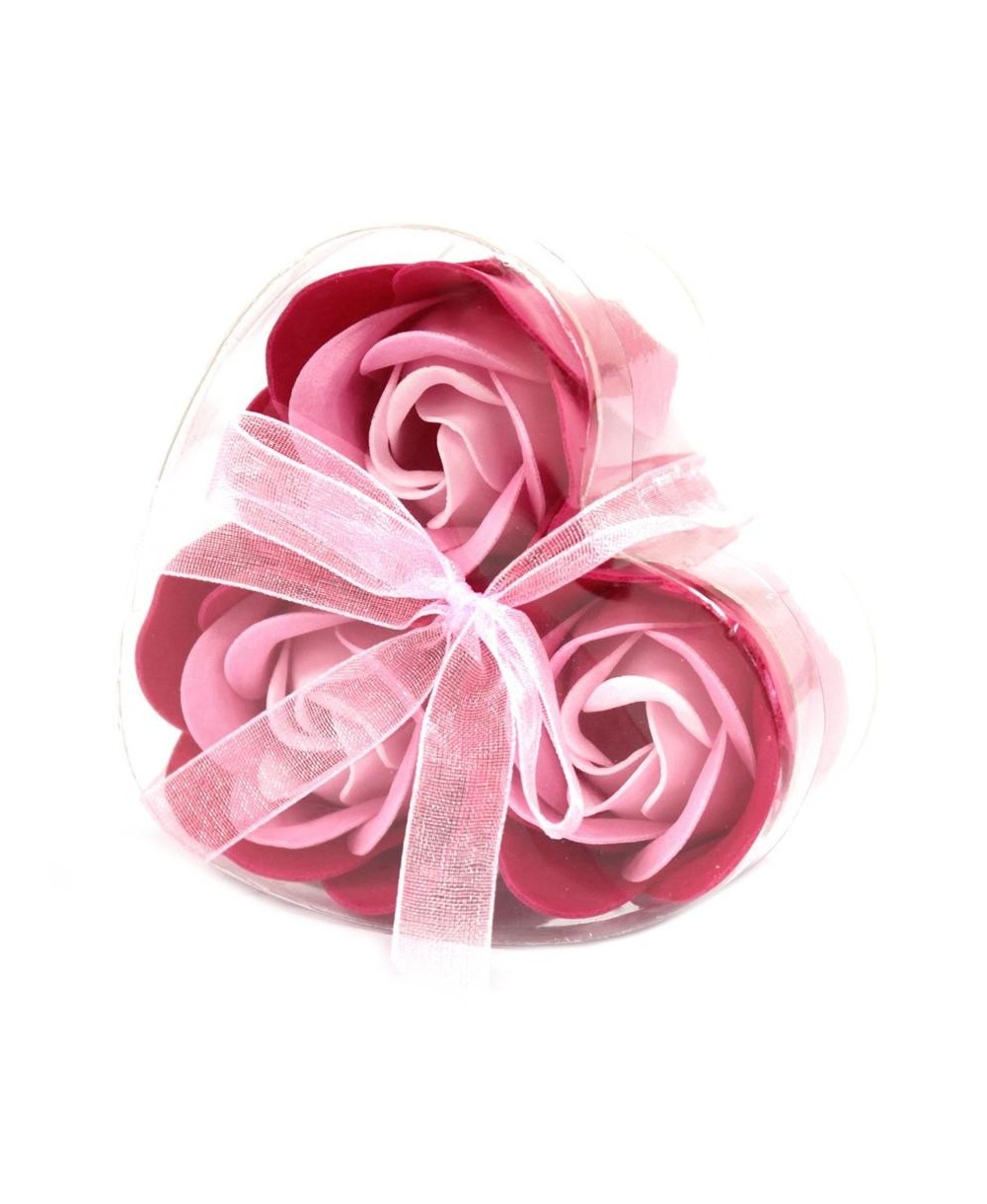 Set de 3 Rosas de Jabón en Caja Corazón para Regalo