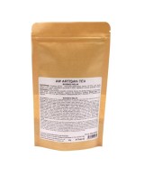Ingredientes de la mezcla de rooibos con lavanda, manzana y naranja para infusión.