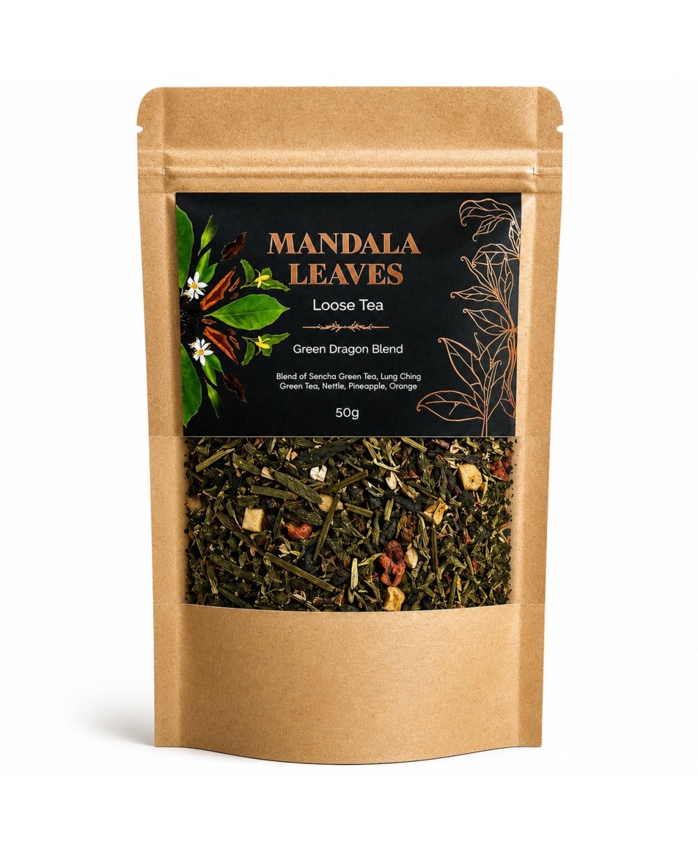 Bolsa de té verde Green Dragon Blend de 50 gramos.