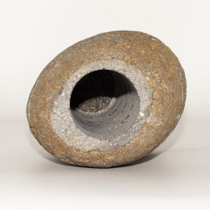 Presentación del Portavelas de Piedra de Río Tallado interior.