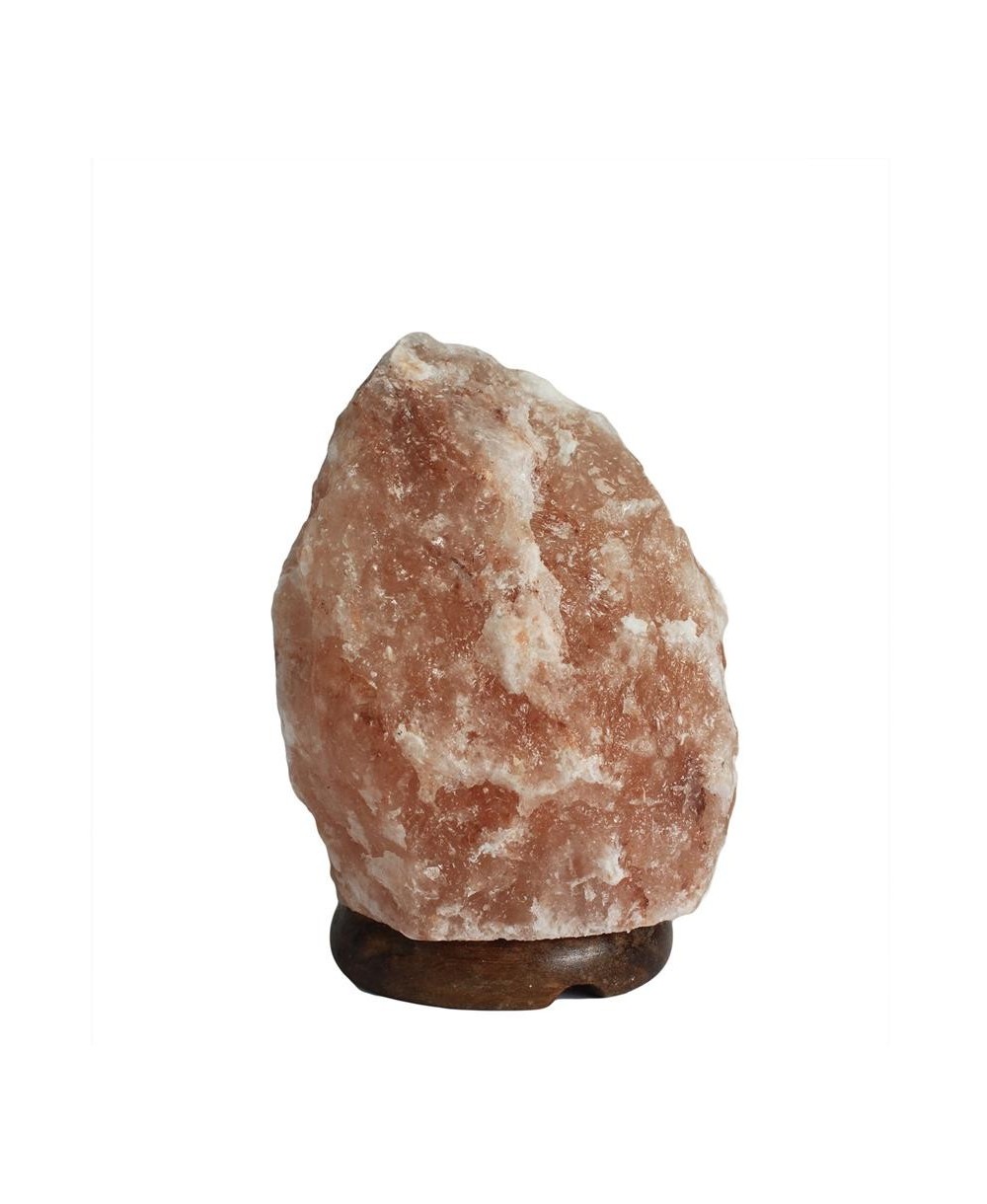 Lámpara de sal del Himalaya natural de 1,5 a 2 kg sobre base de madera para iluminación ambiental.