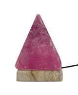 Lámpara de Sal Natural Pirámide con Base de Piedra