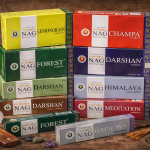 Incienso Artesanal Golden Nag varios aromas disponibles.