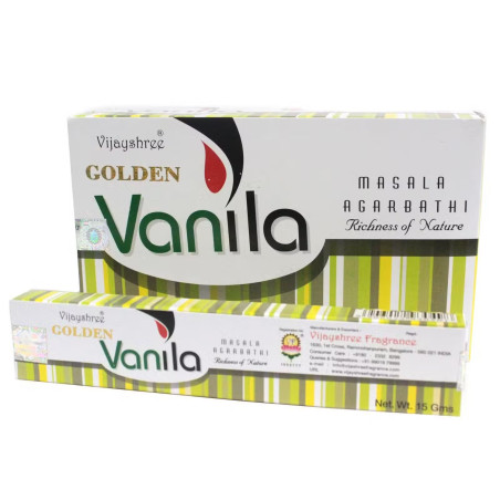 Incienso Artesanal Golden Nag Vainilla ideal para aromatizar espacios.